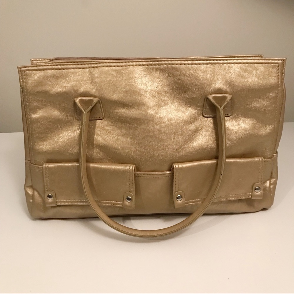 Vintage Gold large cosmetics bag